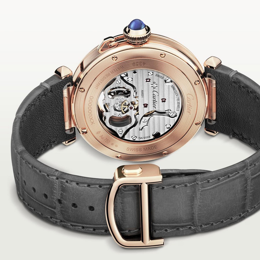 Đồng Hồ Cartier Pasha De Cartier Watch Nam Xám Vàng Hồng